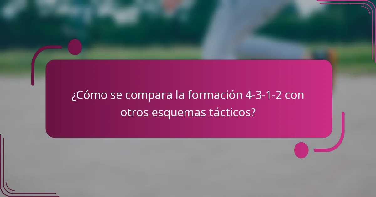 ¿Cómo se compara la formación 4-3-1-2 con otros esquemas tácticos?