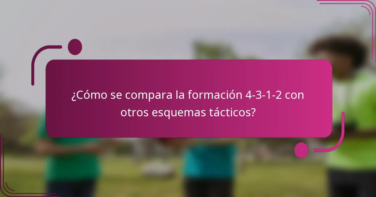 ¿Cómo se compara la formación 4-3-1-2 con otros esquemas tácticos?
